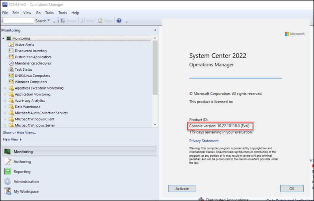 New SCOM 2022 Install Guide | Operations Manager 2022 48 Check SCOM Version