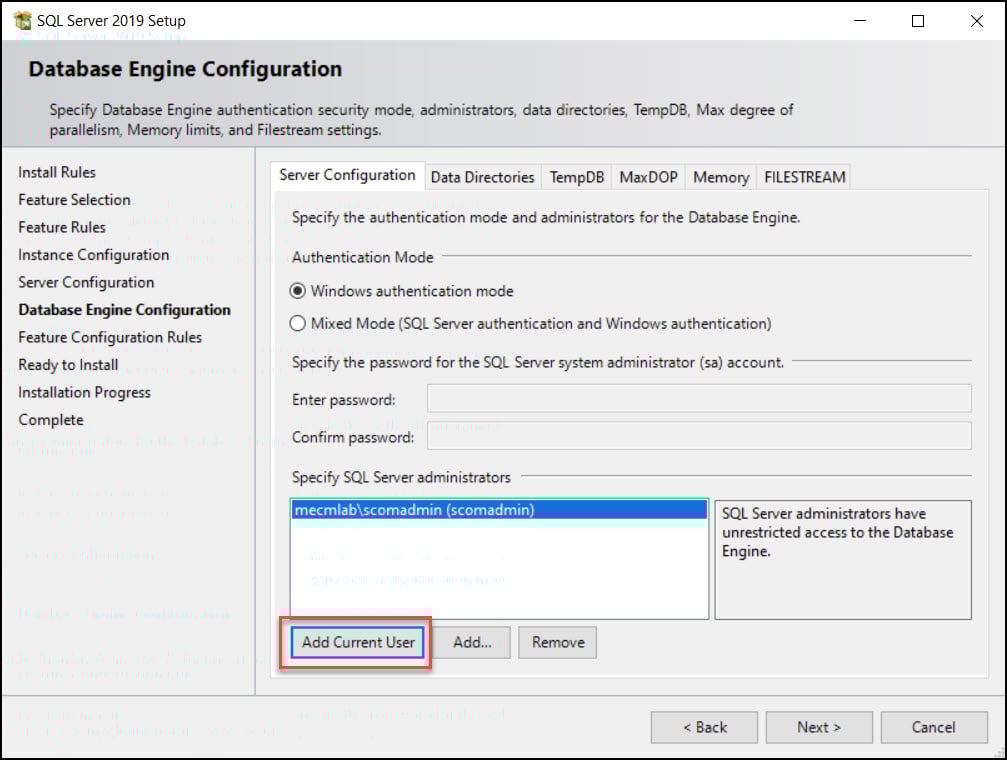 New SCOM 2022 Install Guide | Operations Manager 2022 8 Database Engine Configuration