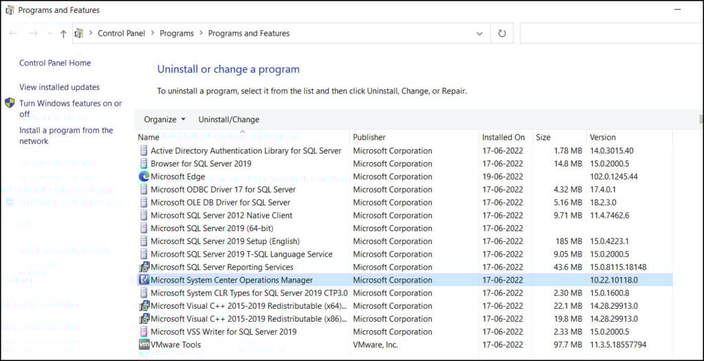 SCOM Build Numbers | Operations Manager 2 Find Installed SCOM Version Number