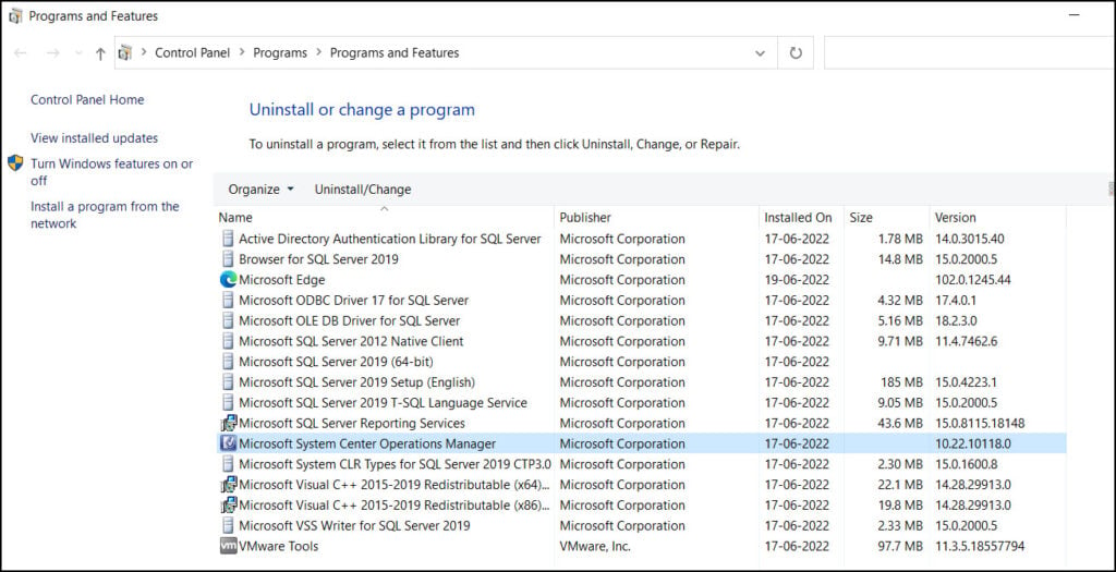 Find Installed SCOM Version Number