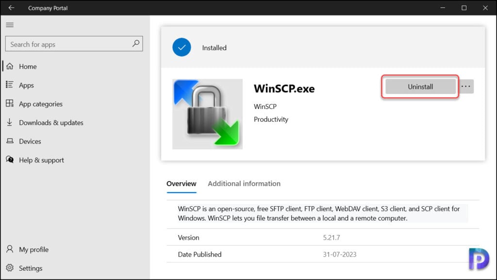Intune: Uninstall Apps in Company Portal for Windows Devices 5 End User Experience - Uninstall apps in Company Portal