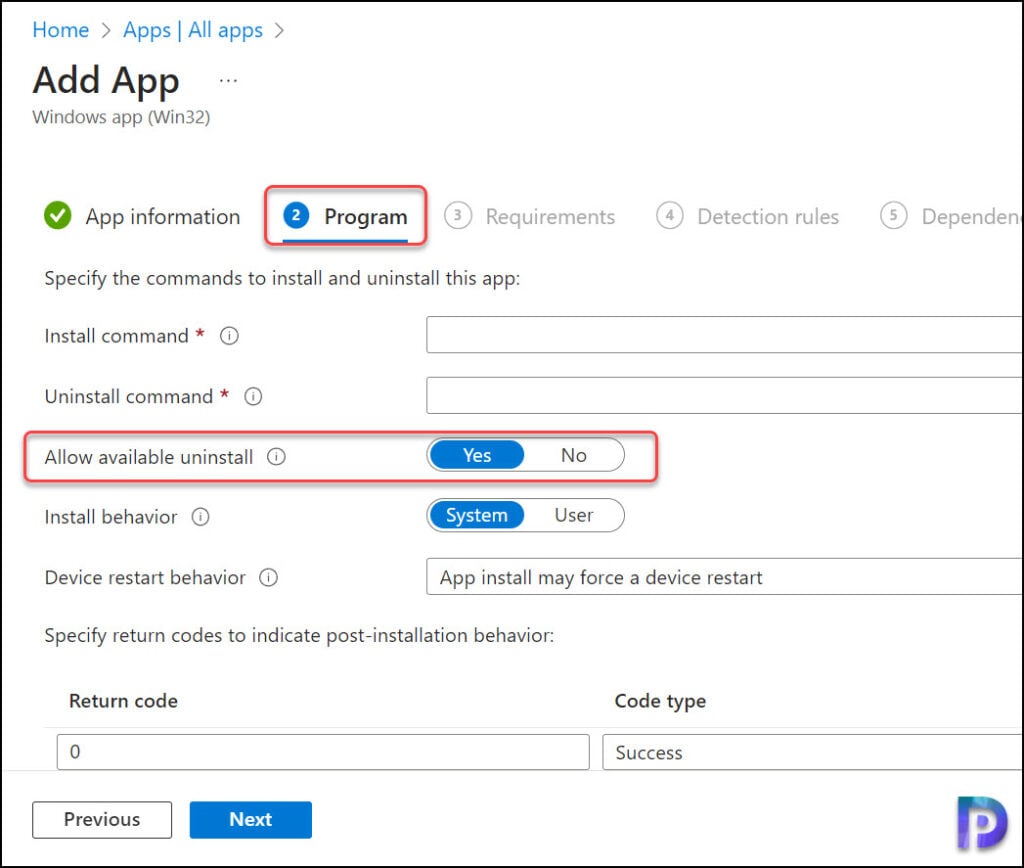Intune: Uninstall Apps in Company Portal for Windows Devices 4 Enable Uninstall option for new Apps