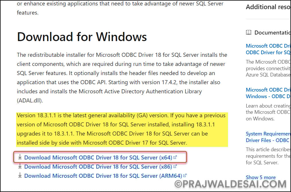 Fix SQL Client Prerequisite missing for SCCM Setup Error 4 Download Microsoft ODBC Driver for SQL Server