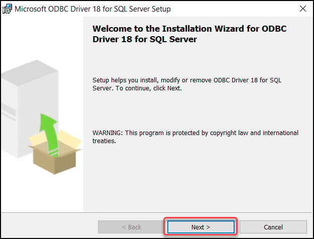 Installing the latest Microsoft ODBC Driver for SQL Server