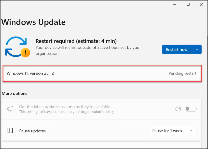 Windows 11 23H2 Upgrade using Intune