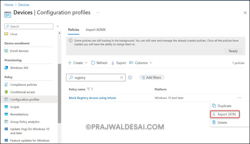 3 Ways to Export Intune Device Configuration Profiles 4 Use Export JSON for Device Configuration Profiles