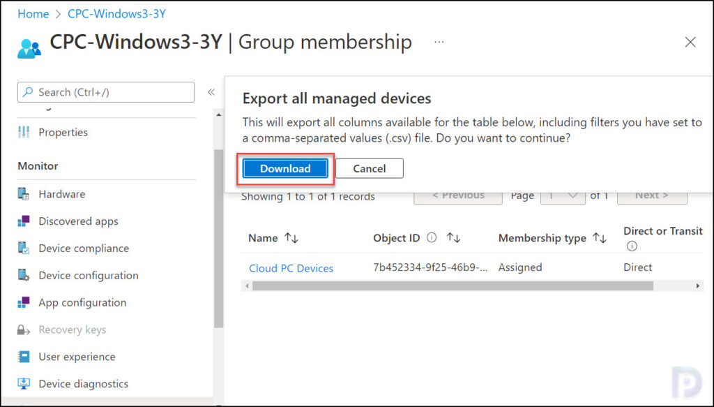 View Group Membership for Intune Managed Devices 3 Export Intune Device Group Membership Report