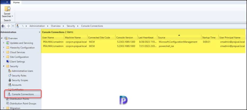View SCCM Console Connections and Startup Time Performance 1 View SCCM Console Connections