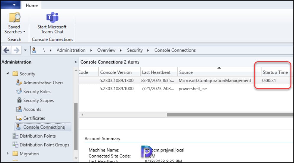View SCCM Console Connections and Startup Time Performance 3 View ConfigMgr Console Startup Time Performance