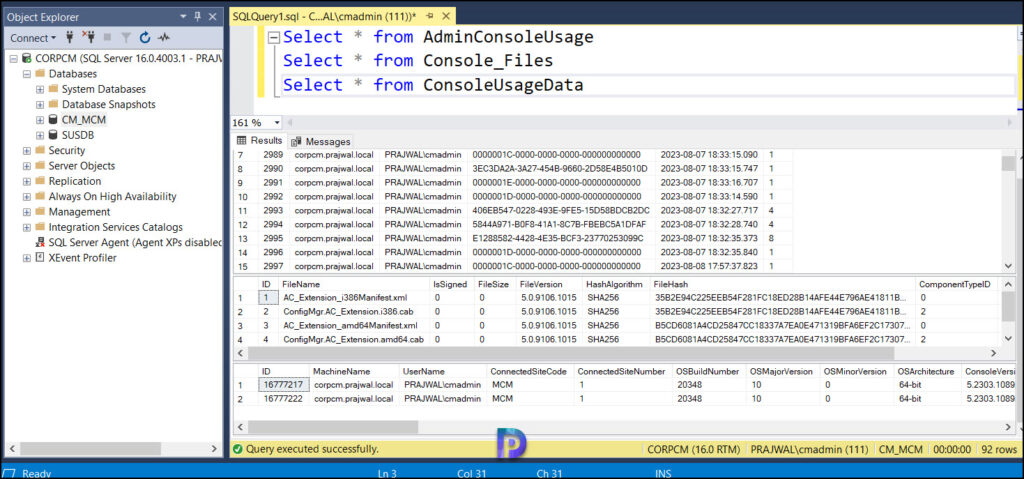 View SCCM Console Connections and Startup Time Performance 5 SQL Query to view Console Connection Details and Usage Data