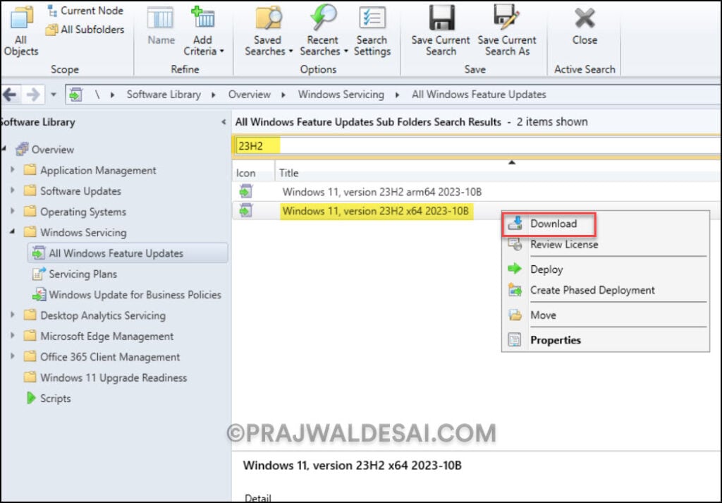 Windows 11 23H2 Upgrade using SCCM | ConfigMgr 1 Download Windows 11 23H2 Enablement Package