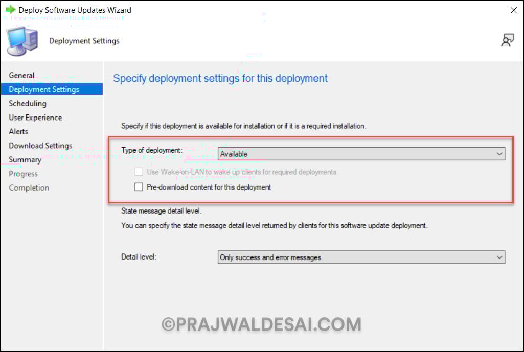 Windows 11 23H2 Upgrade using SCCM | ConfigMgr 12 Specify Deployment Settings for Windows 11 23H2 Update
