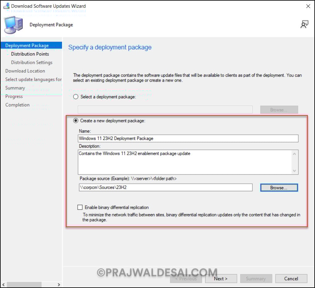 Windows 11 23H2 Upgrade using SCCM | ConfigMgr 2 Create a deployment package for Windows 11 23H2 Update