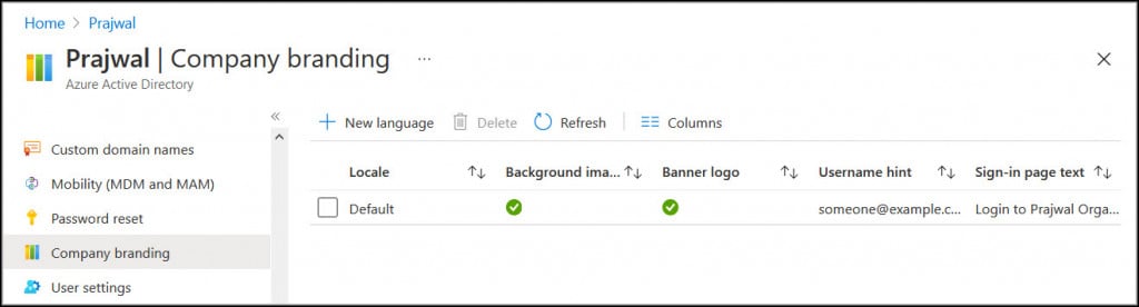 Configure Company Branding in Azure Portal
