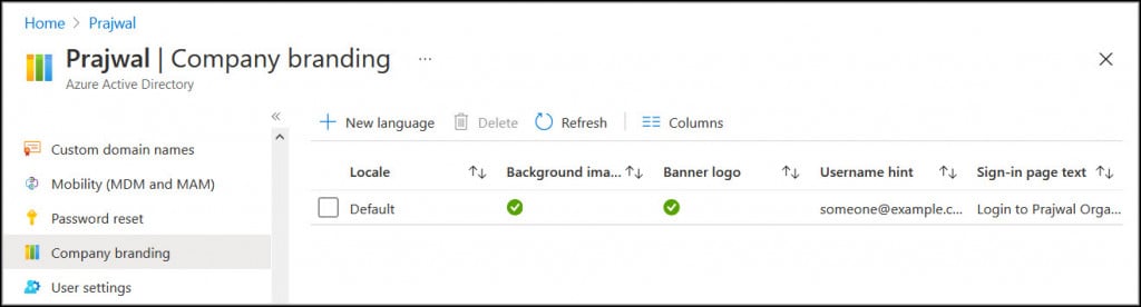 Configure Company Branding in Azure Portal