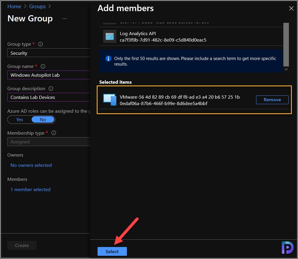 Create a device group for Windows Autopilot