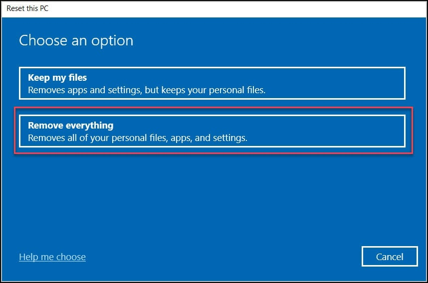 Reset the Windows 10 VM back to Out-Of-Box-Experience (OOBE)