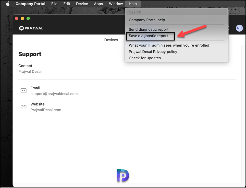 How to Collect Intune Logs from MacOS Devices 4 Save Diagnostic Report Locally on macOS Device
