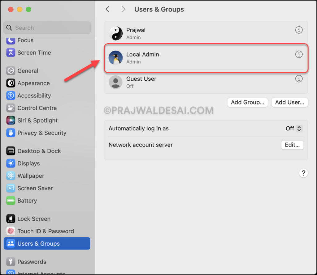 Create a Local Admin Account on MacOS using Intune 9 Verify Local Admin Account on Mac