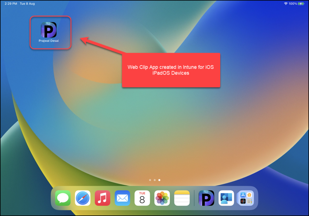 Create Web Clip App in Intune for iOS/iPadOS Devices 9 iOS/iPadOS Web Clip App End User Experience