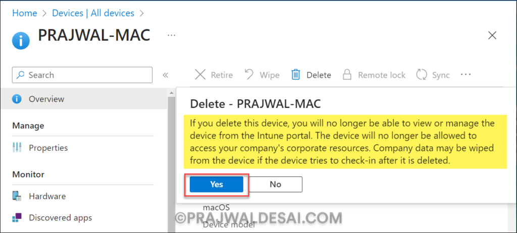 Remove Device from Company Portal for macOS 7 Delete macOS devices from Intune