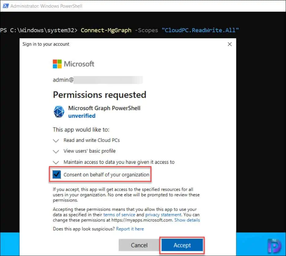 2 Best Methods to Access Windows 365 Cloud PC Audit Logs 6 Connect to Microsoft Graph and Sign in