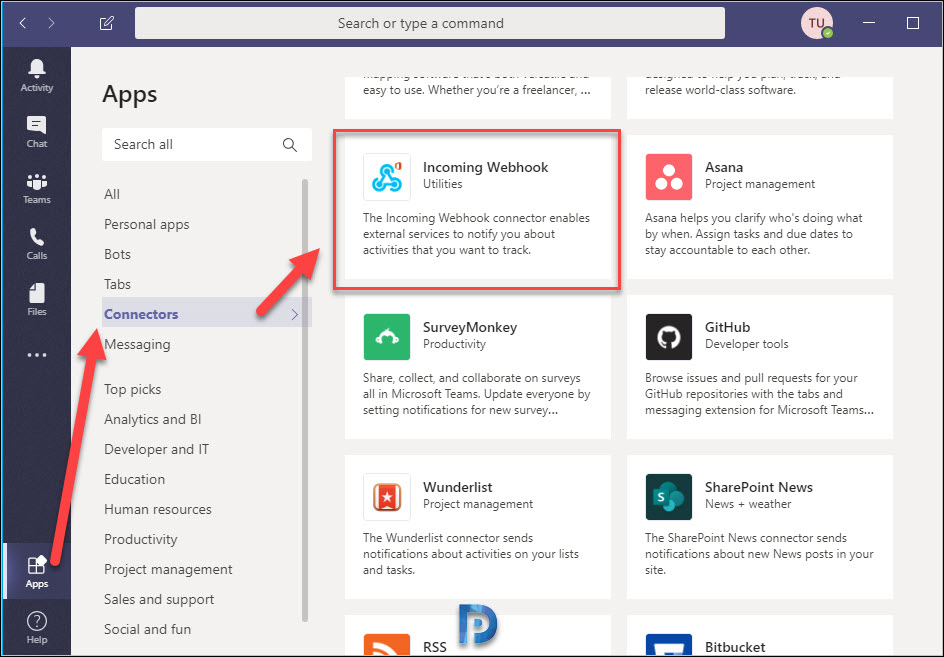 How to Set up and Add Incoming Webhook to a Teams channel 1 Add Incoming Webhook to a Teams channel