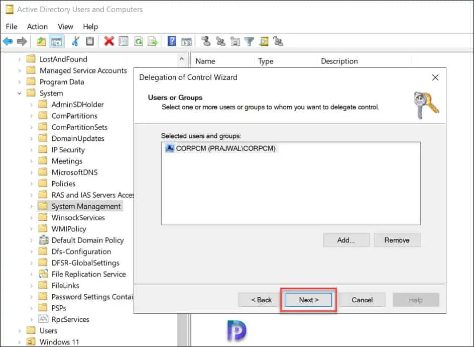 Create System Management Container for SCCM and Extend AD Schema 11 Assign Permissions to System Management Container