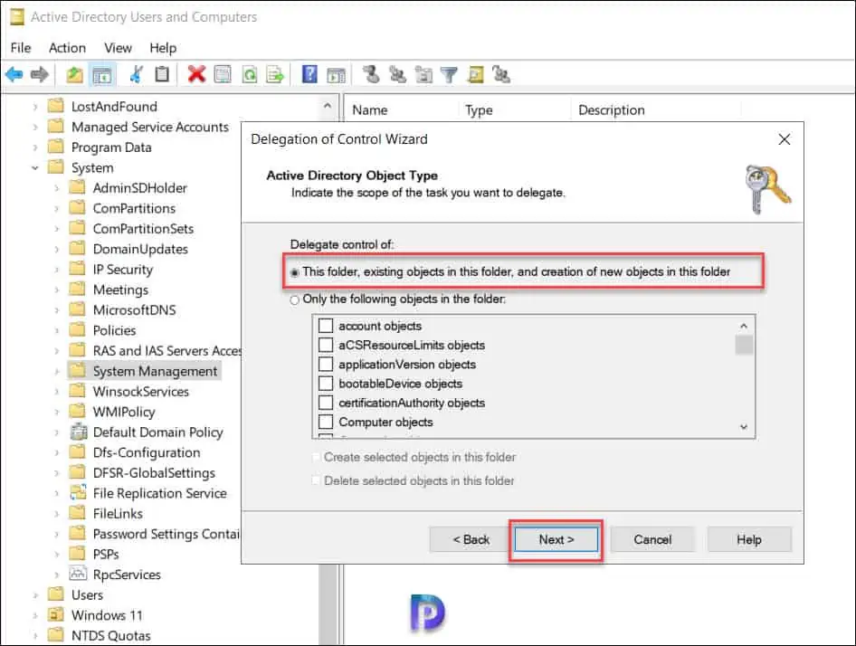 Create System Management Container for SCCM and Extend AD Schema 13 Assign Permissions to System Management Container