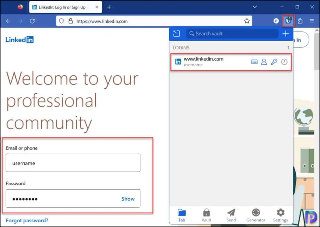 Autofill Logins in Browser using Bitwarden Extension 3 Manually Autofill Logins using Bitwarden Extension