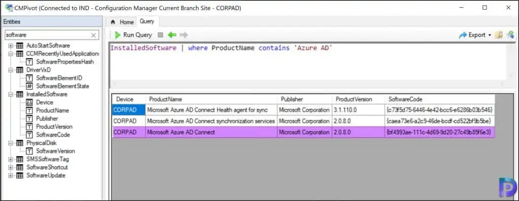 4 Easy Methods to Check Azure AD Connect Version 4 Check Azure AD Connect version using CMPivot