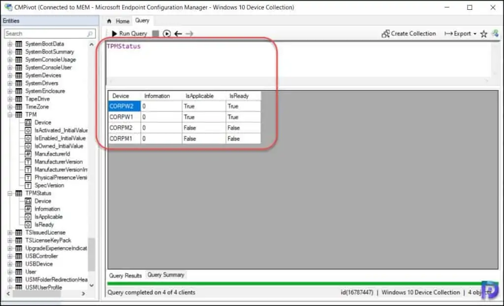 CMPivot Query to Find TPM Status and Details 1 CMPivot Query to Find TPM Status