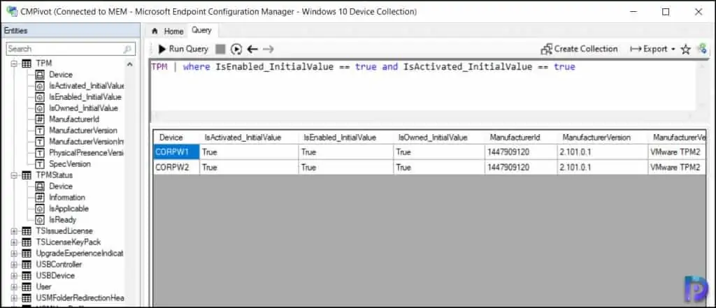CMPivot Query to Find TPM Status and Details 2 CMPivot Query to Find TPM Status and Details