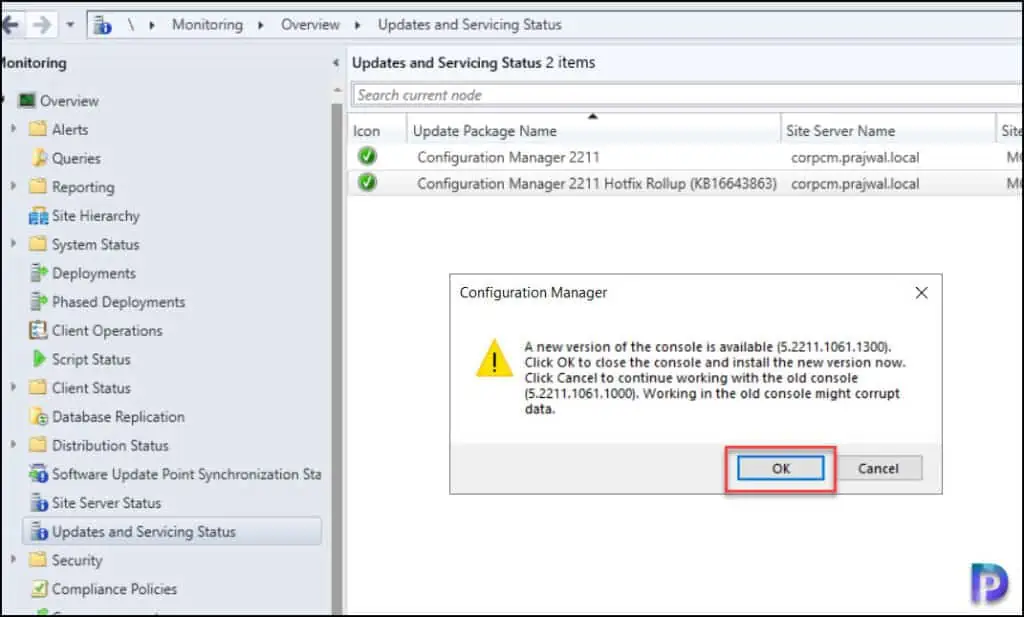 New ConfigMgr 2211 Hotfix Rollup KB16643863 Released 7 KB 16643863 Hotfix Rollup Console Upgrade