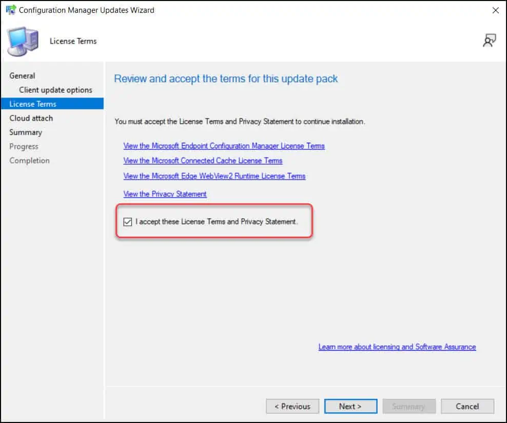 New Configuration Manager 2111 Hotfix KB12896009 4 License Terms for KB12896009