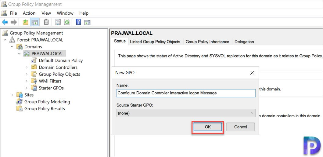 Configure Domain Controller Interactive logon Message 2 "Configure