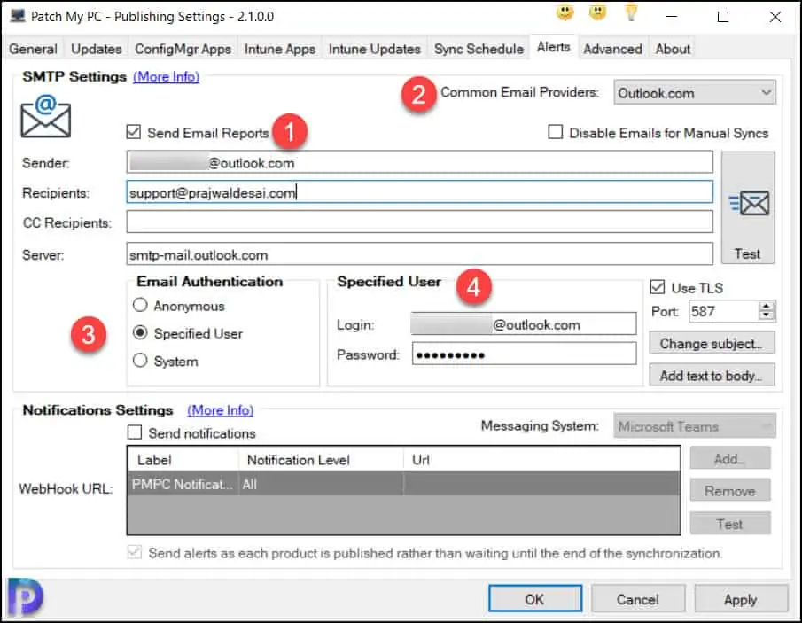 Easy Steps to Configure Email Reports in PatchMyPC 2 Configure Email Reports in PatchMyPC - SMTP Settings