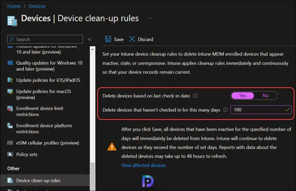 Configure Intune Device Cleanup Rules | Delete Stale Devices 3 Delete devices based on last check-in date | Intune Device Cleanup Rules