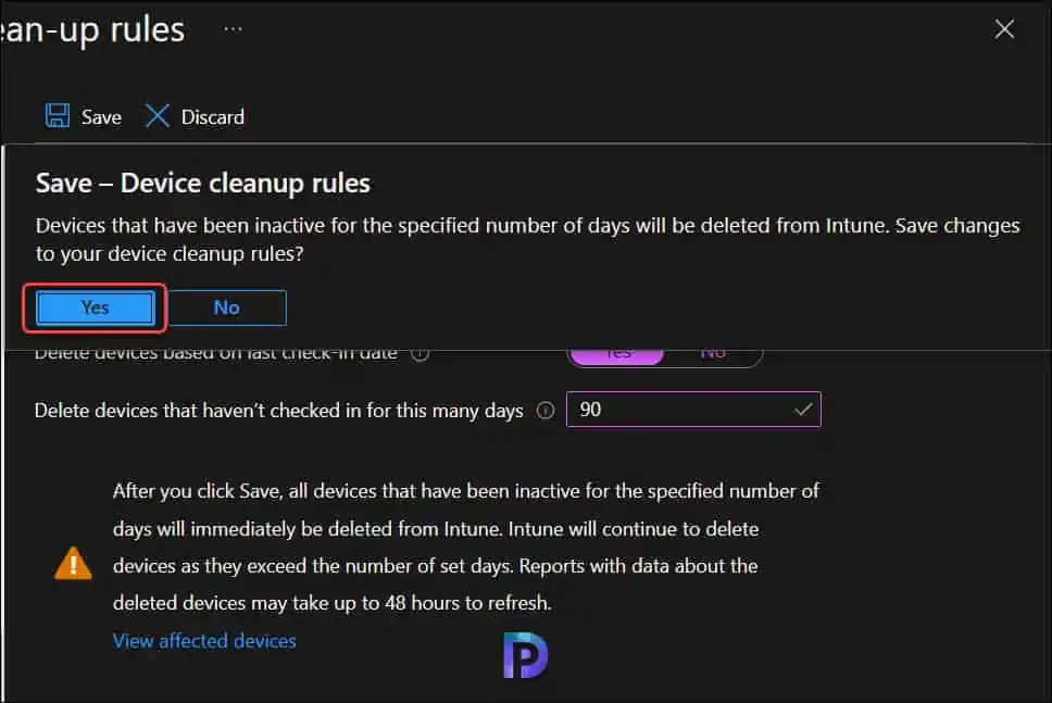 Configure Intune Device Cleanup Rules | Delete Stale Devices 4 Save Device Cleanup Rules