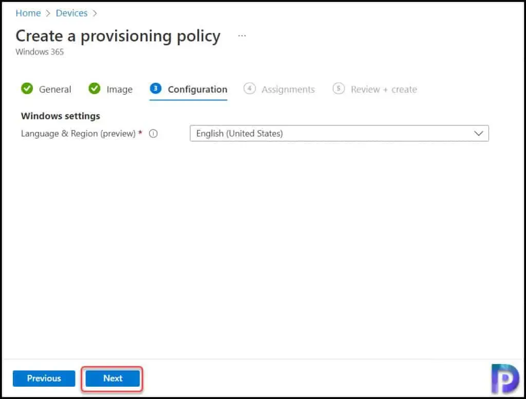 Create a Provisioning Policy in Windows 365 for Cloud PC 7 Provisioning Policy in Windows 365 Cloud PC | Language Selection