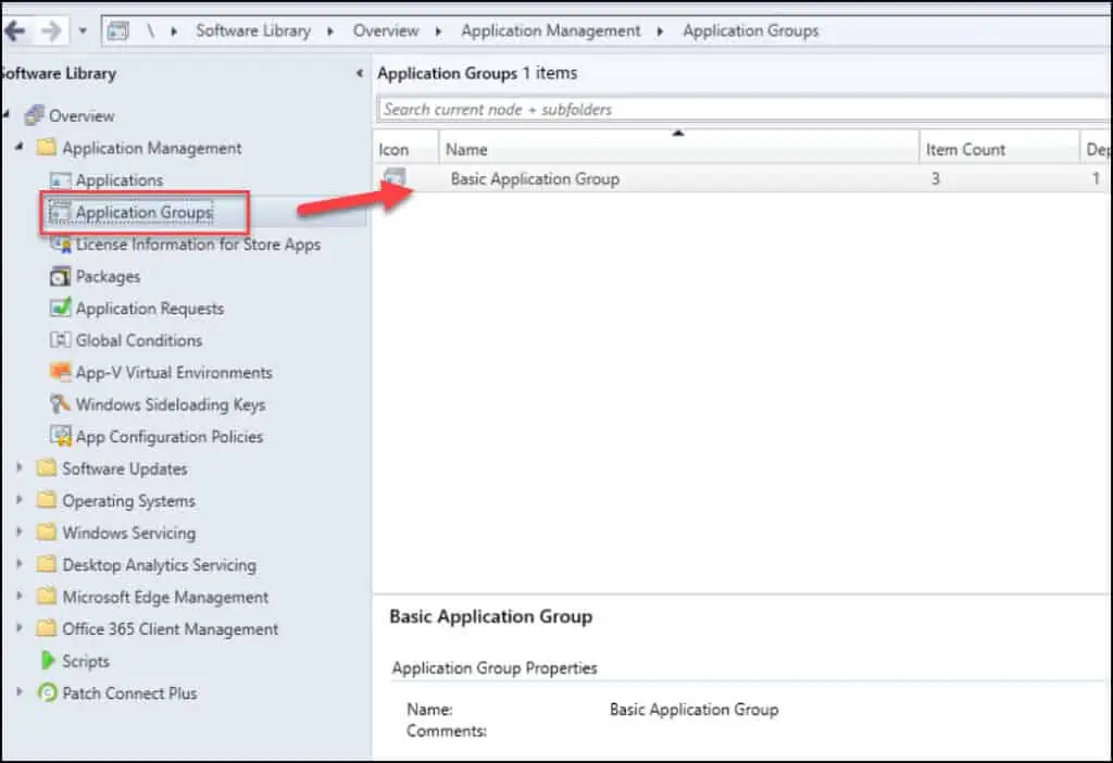 Create and Deploy Application Groups in SCCM | ConfigMgr 18 Locating Application Groups in Configuration Manager console