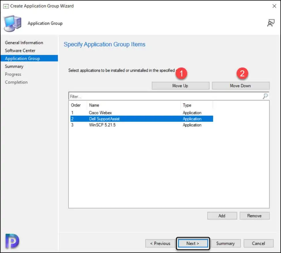 Create and Deploy Application Groups in SCCM | ConfigMgr 7 Arrange Application Group Items
