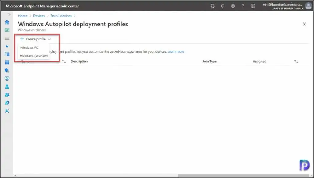 Create Autopilot Profile for HoloLens 2 Devices 12 Create HoloLens Profile