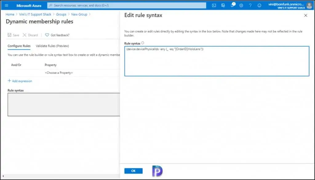 Create Autopilot Profile for HoloLens 2 Devices 5 Dynamic Membership Rules