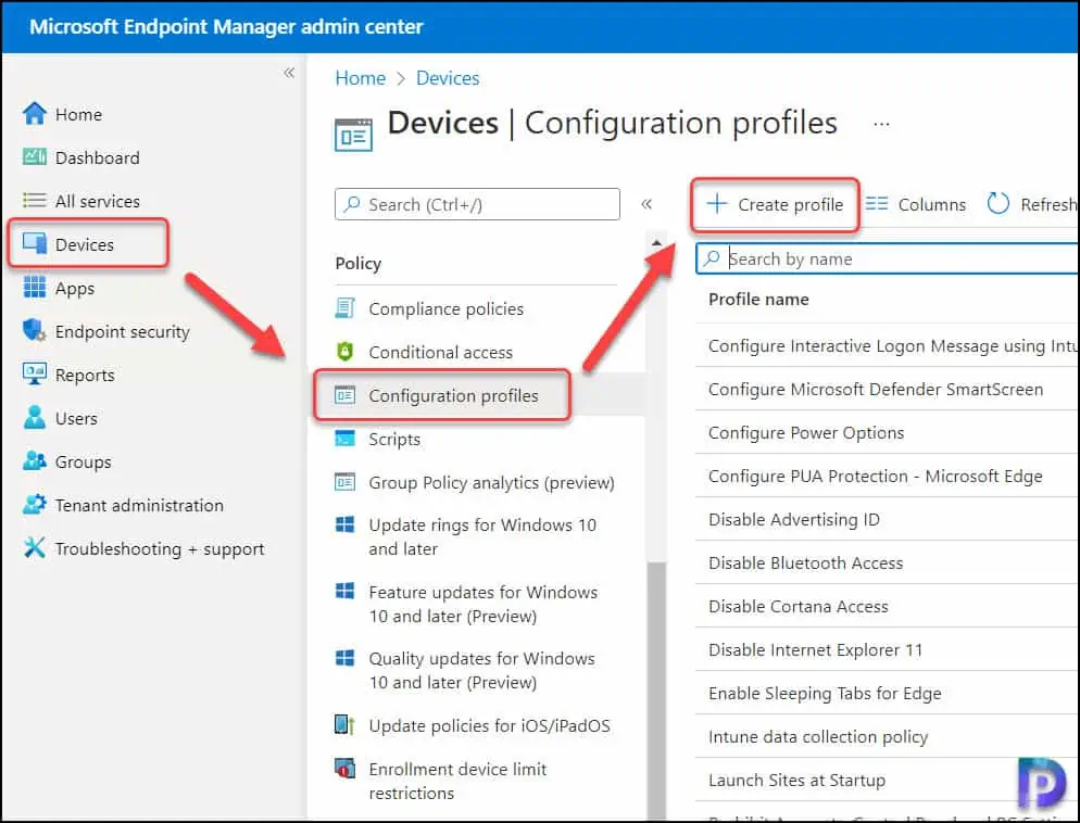 Create Intune Settings Catalog Policy 1 Create Intune Configuration Profile | Intune Settings Catalog Policy