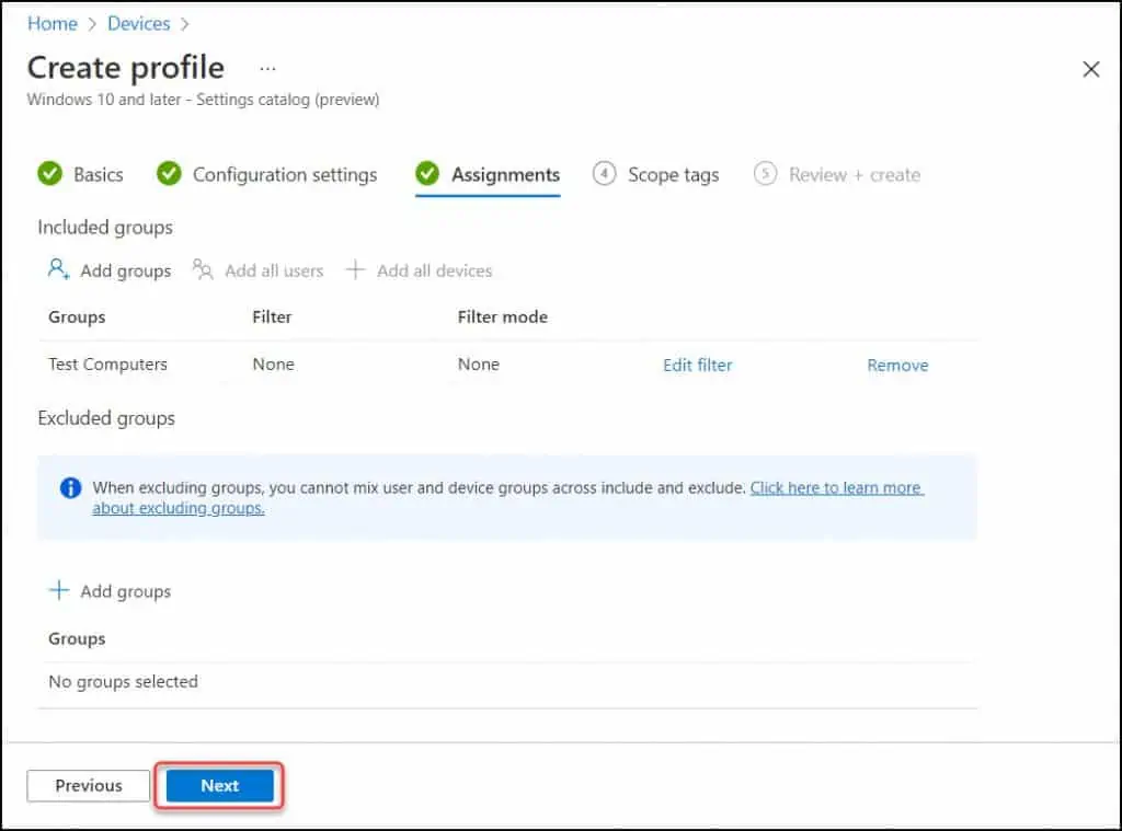 Create Intune Settings Catalog Policy 10 Intune Profile Assignments