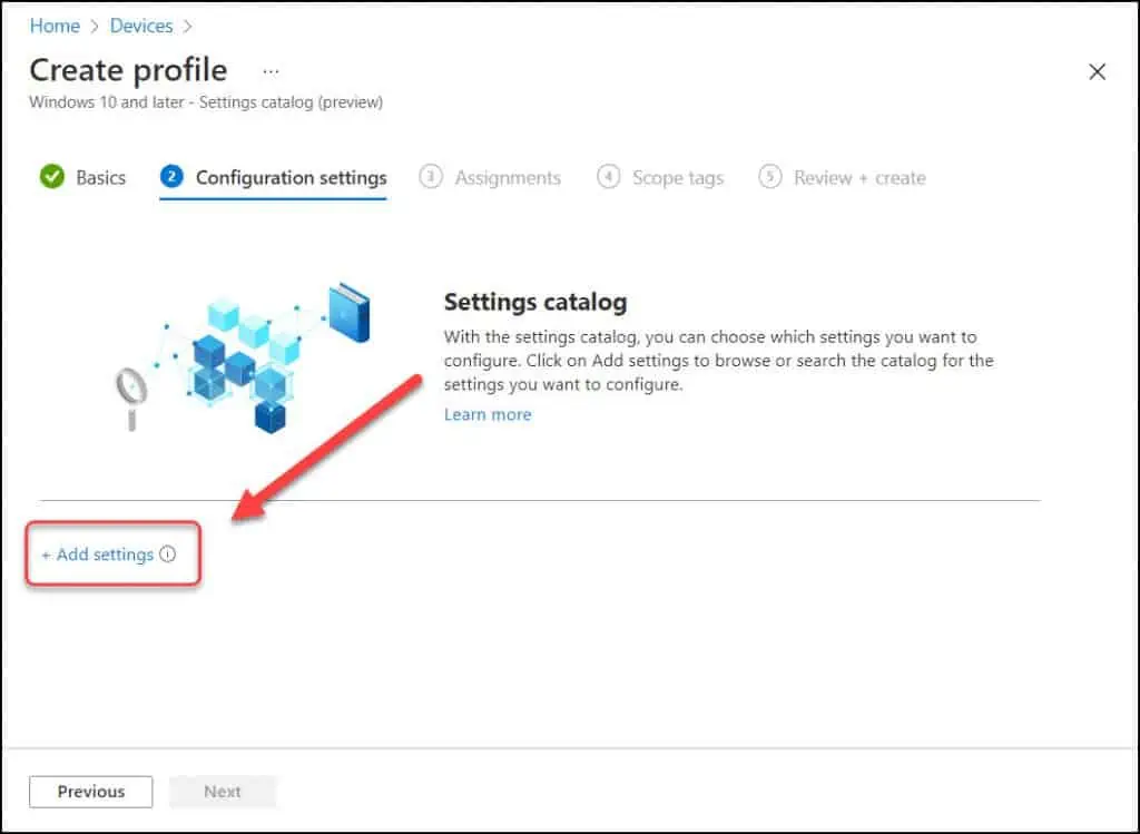 Create Intune Settings Catalog Policy 6 Intune Settings Catalog - Add Settings