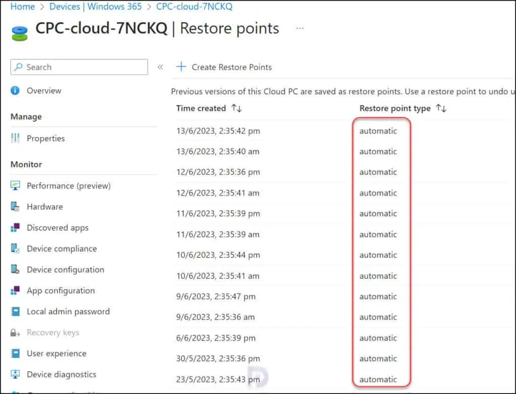 Create Manual Restore Points for Cloud PCs in Windows 365 1 Create Manual Restore Points for Cloud PCs in Windows 365
