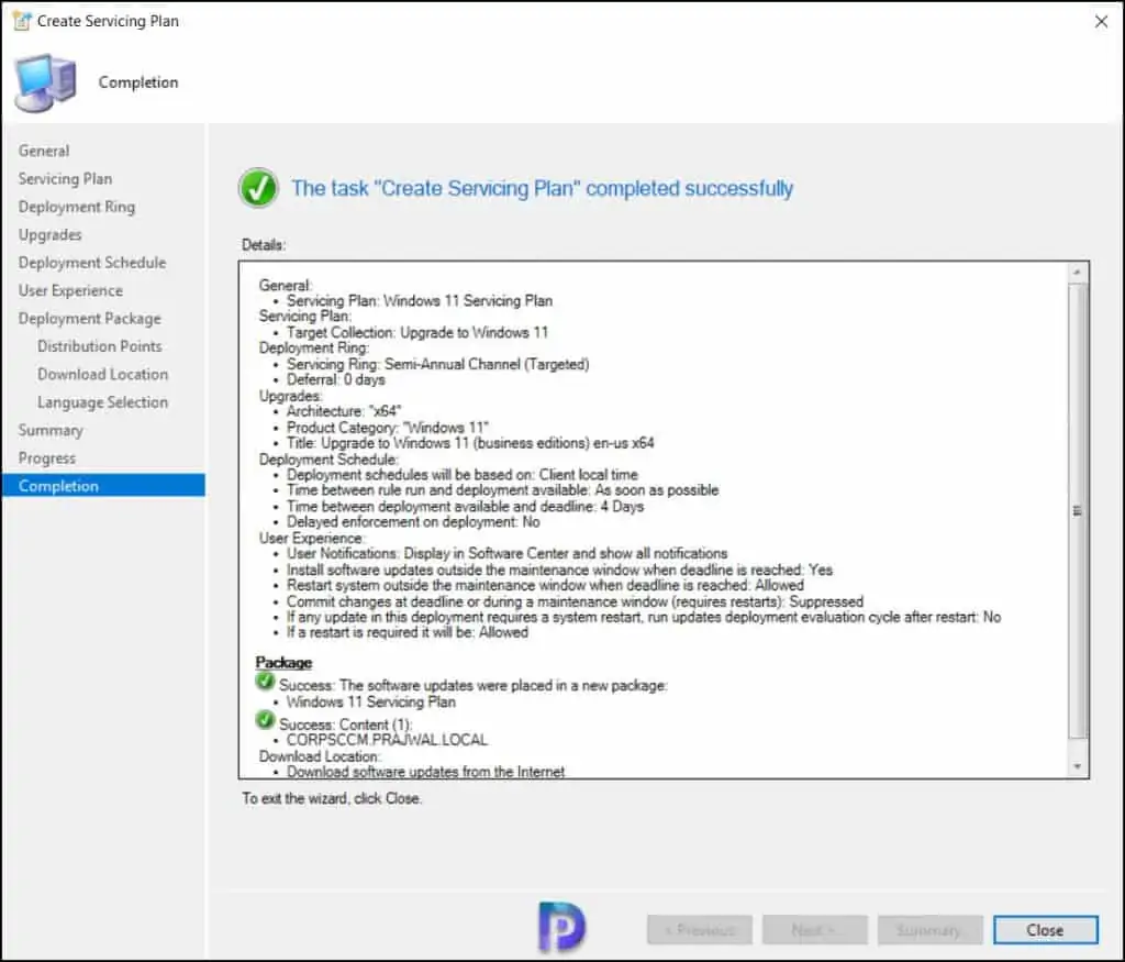 Create SCCM Windows 11 Servicing Plan for In-Place Upgrade 16 Create SCCM Windows 11 Servicing Plan