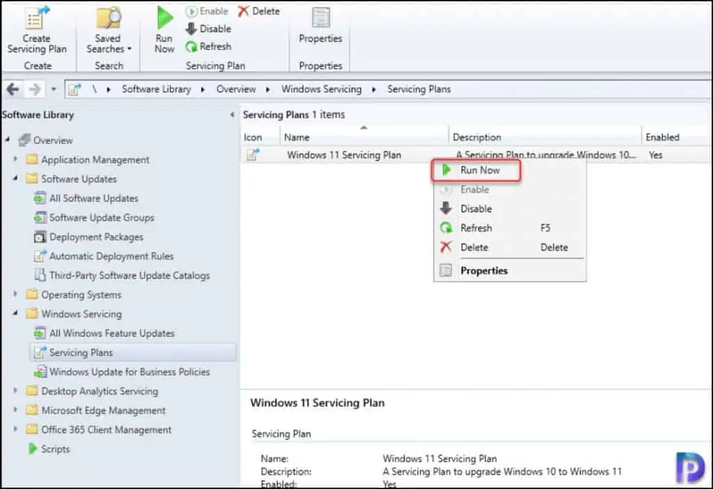 Create SCCM Windows 11 Servicing Plan for In-Place Upgrade 17 Run the Windows 11 Servicing Plan